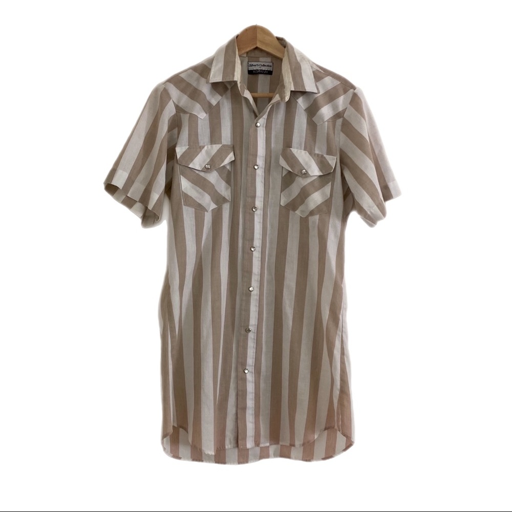 Vintage Silver Collection By Karman Mens Pearl Snap Shirt